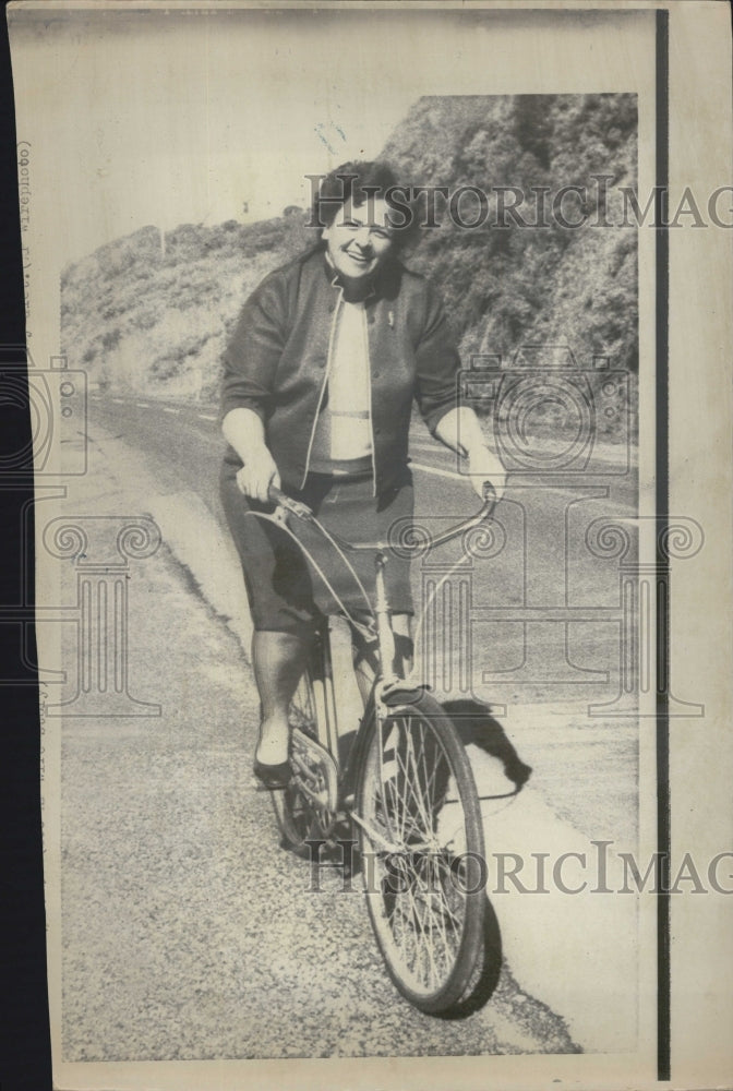 1969 Gym Teacher Betty Blodgett Riding Bicycle Fired From School - Historic Images