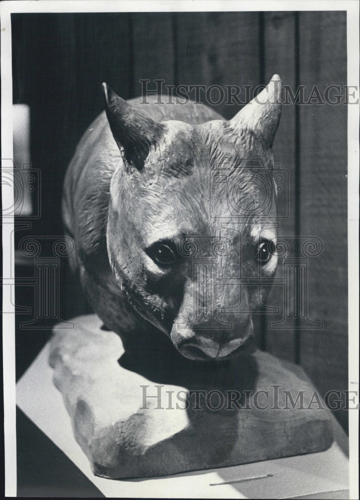 1971 Press Photo Desert Wombat Statue Brookfield Zoo - Historic Images