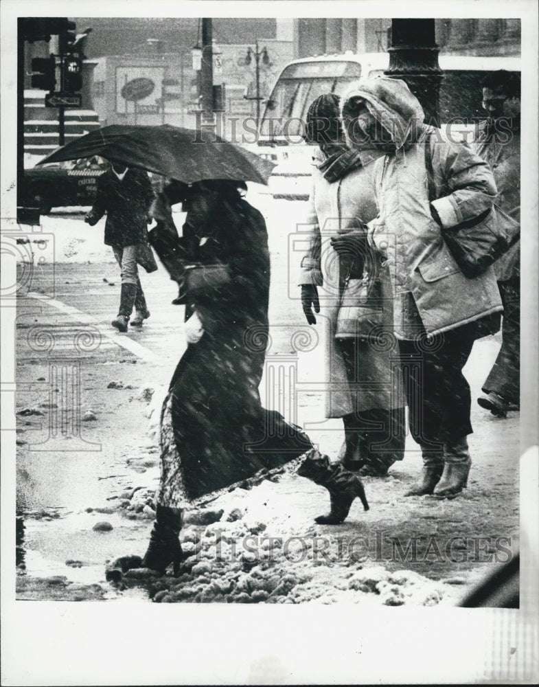 1980 Press Photo Snow days in Detroit MI - Historic Images