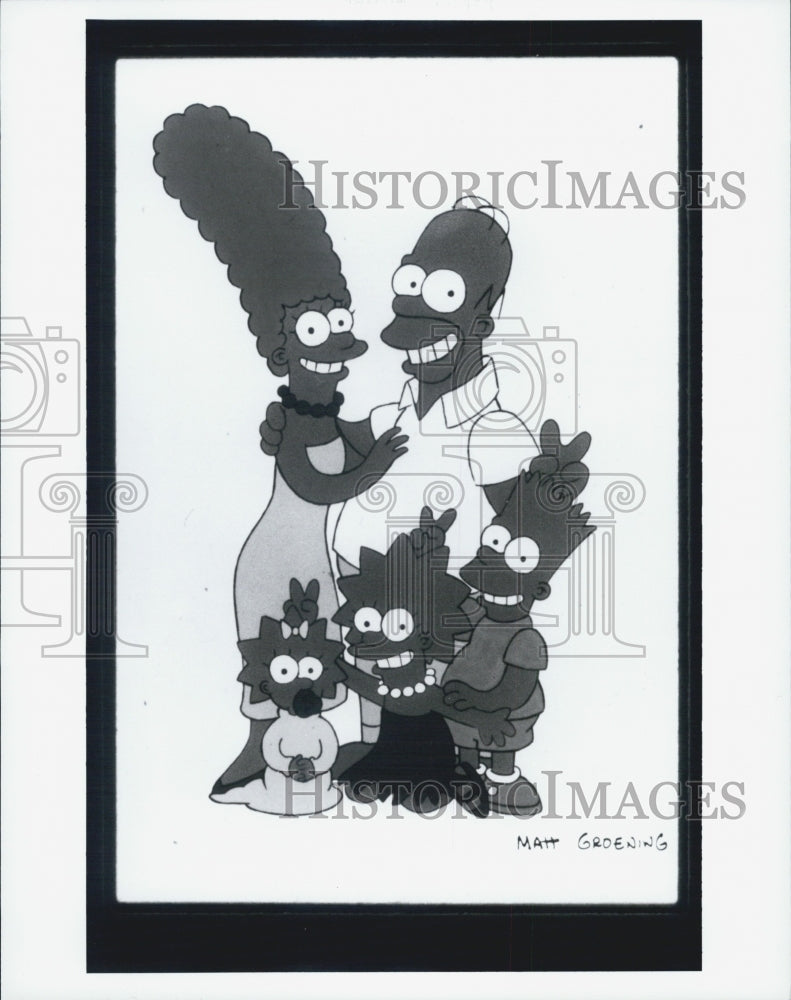 1991 Press Photo Matt Groening's The Simpson's Family COPY - Historic Images