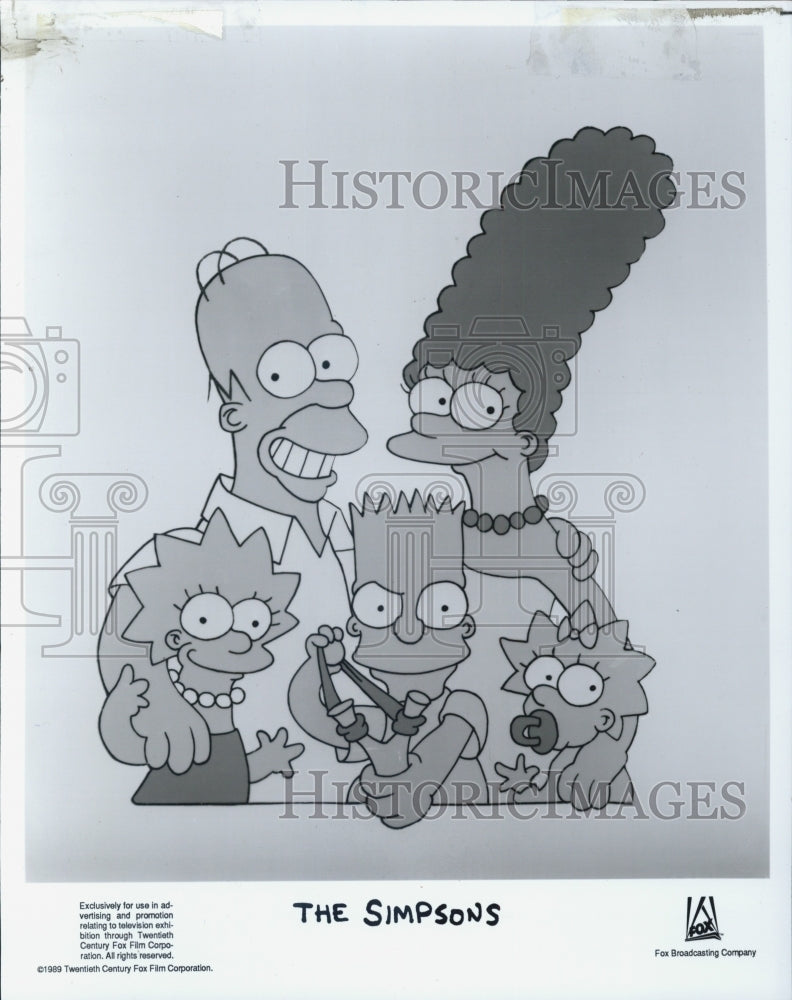 1989 Homer Marge Bart Maggie Simpson Animated Cartoon Series Show -  Historic Images