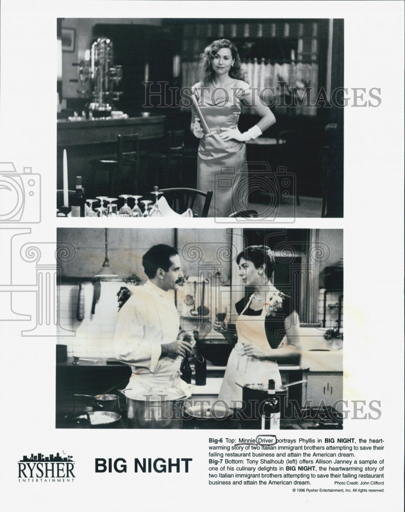 1996 Press Photo Minnie Driver Actress Tony Shalhoub Allison Janney Big Nigh - Historic Images