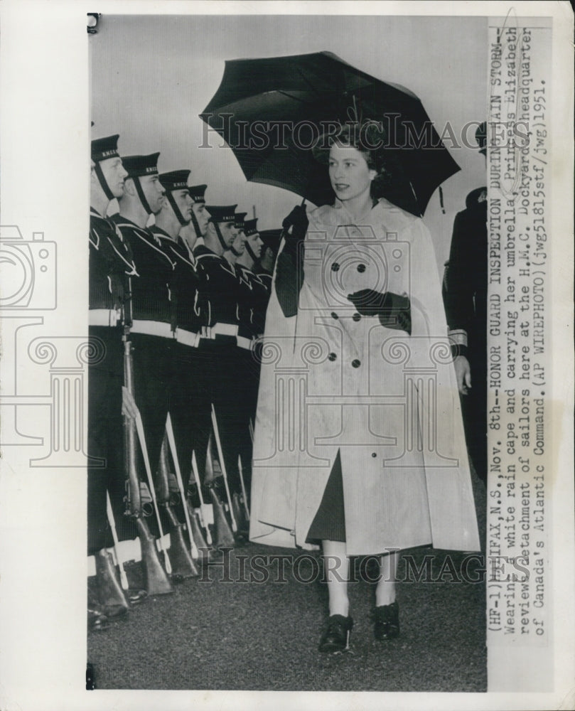 1951 Princess Elizabeth carrying her umbrella-Historic Images