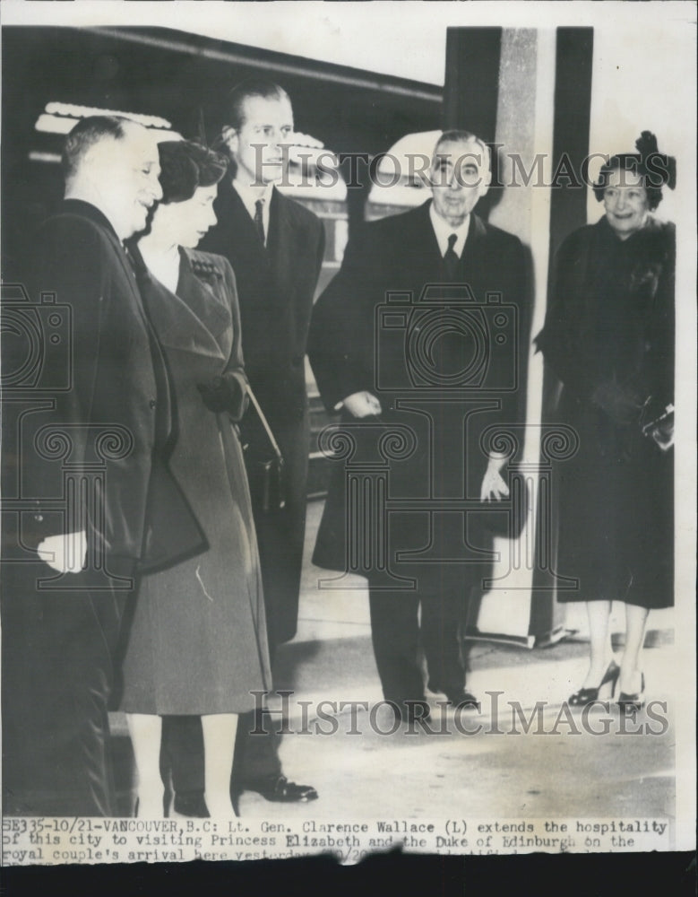 1951 Gen Clearence Wallace Princess Elizabeth and Duke of Edinburgh - Historic Images