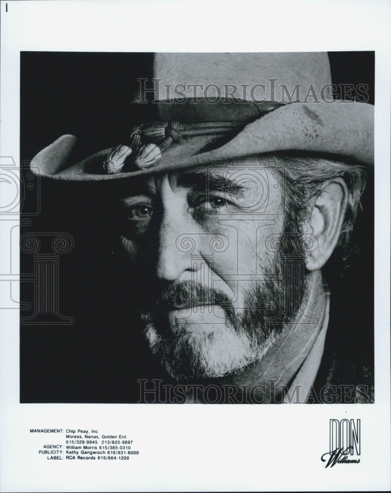 1990 Press Photo Pictured is entertainer Don Williams. - Historic Images