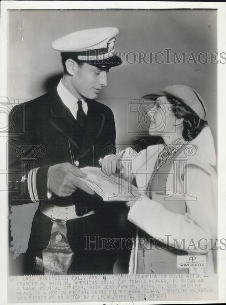 1935 Tennis champion movie actor Francis Shields Jean Parker actress - Historic Images
