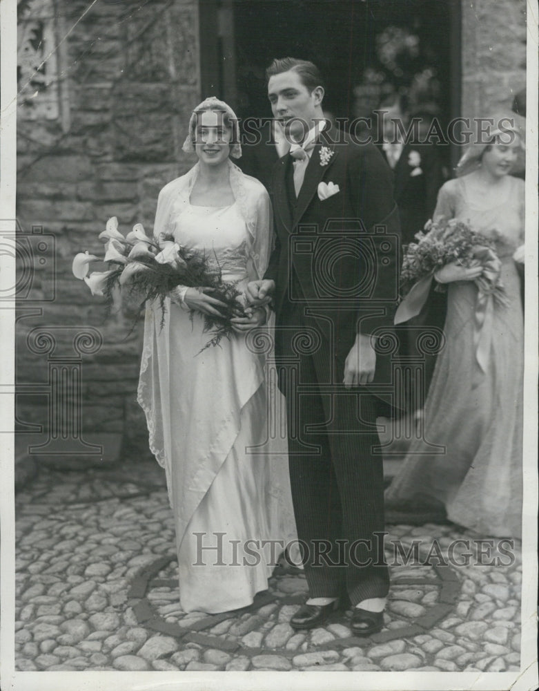 1932 Francis Shields tennis player married Miss Rebecca Williams - Historic Images