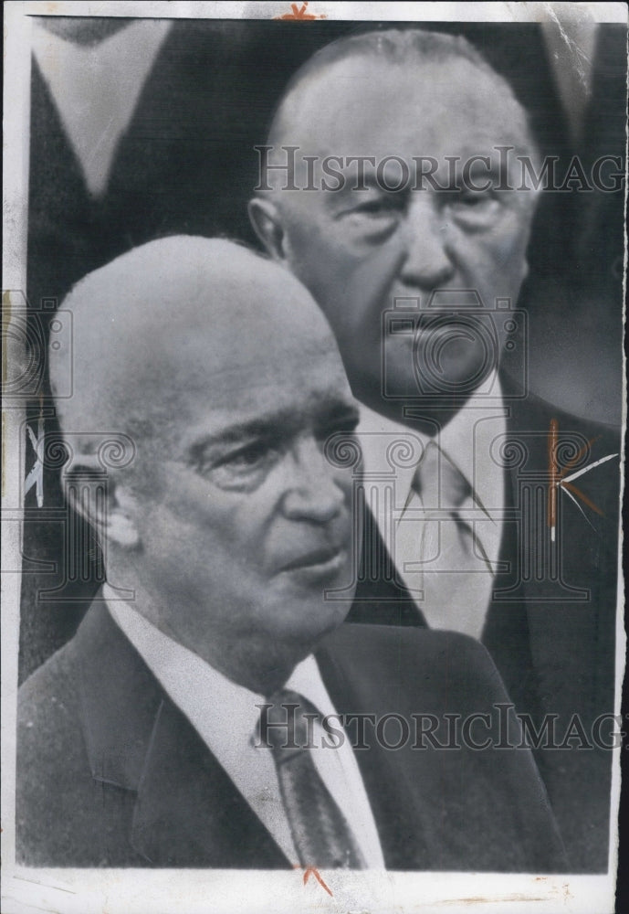 1959 Press Photo Mr. Eisenhower West German Chancellor Adenauer - RSG55017 - Historic Images