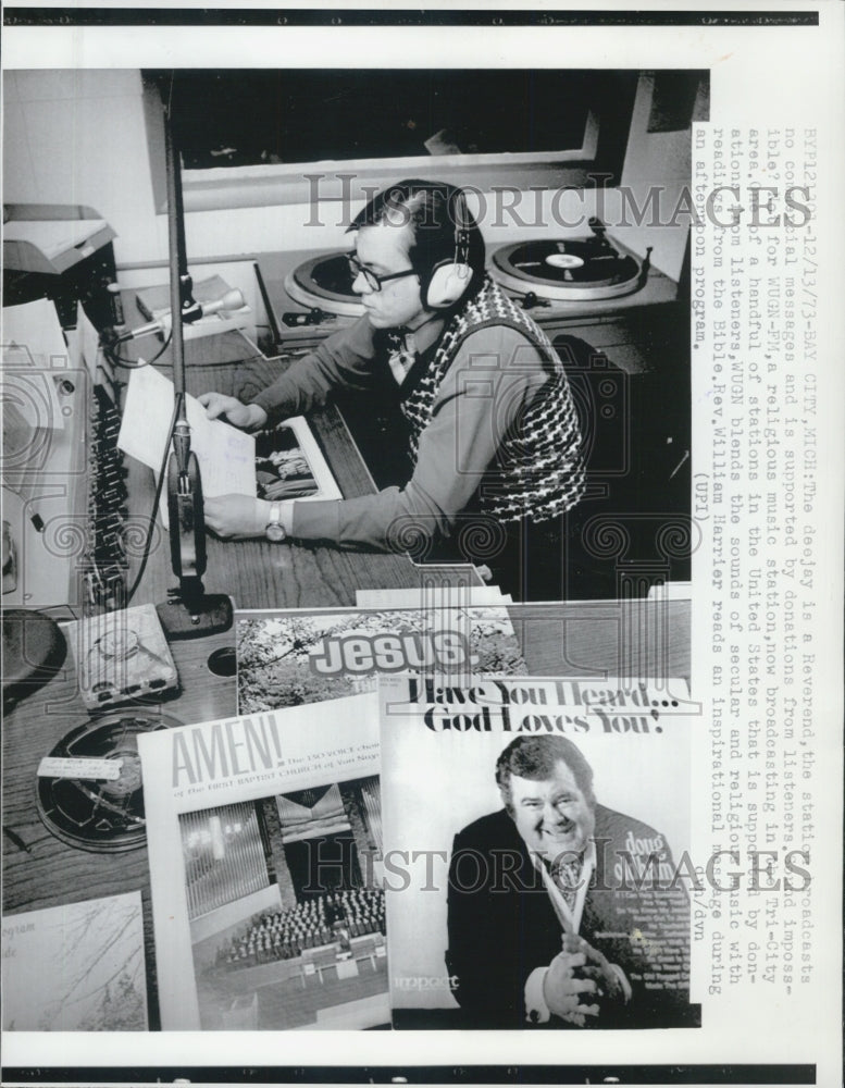 1973 Press Photo Rev William Harrier Radio Preacher - RSG55237 - Historic Images