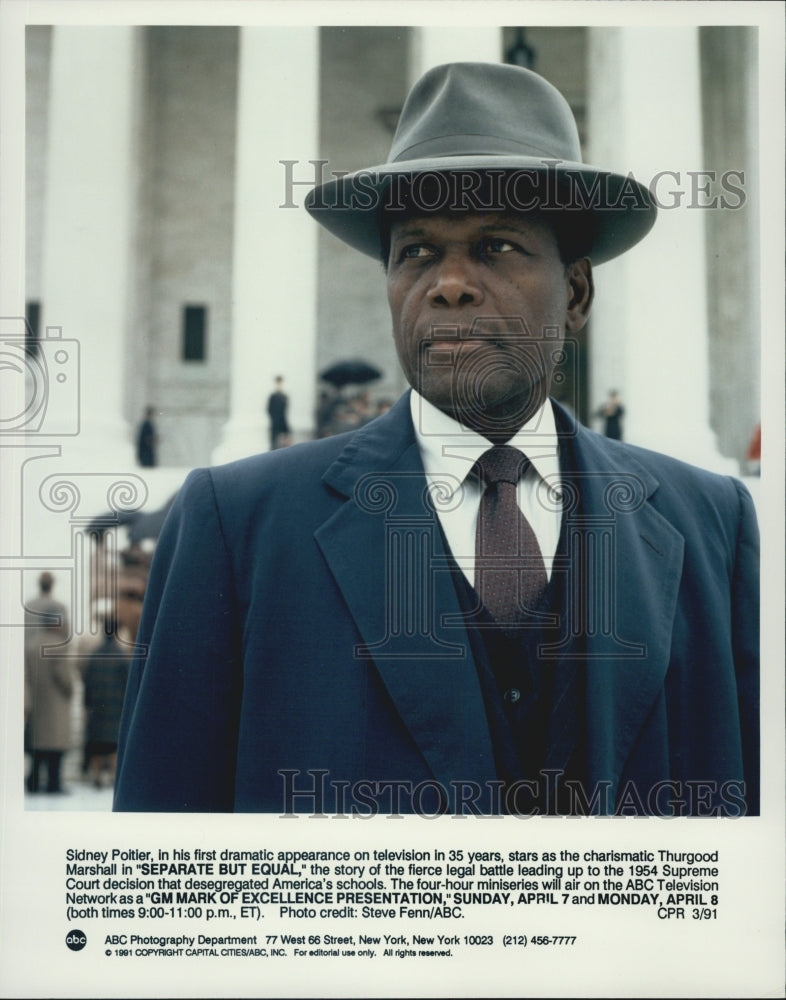 1991 Press Photo Sidney Poitier in &quot;Separate but Equal&quot; - Historic Images