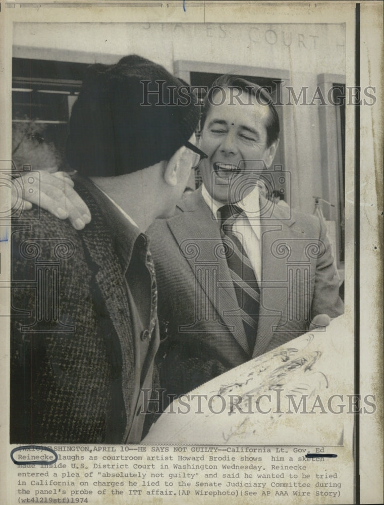 1974 Lt Governor Ed Reinecke in Court - Historic Images