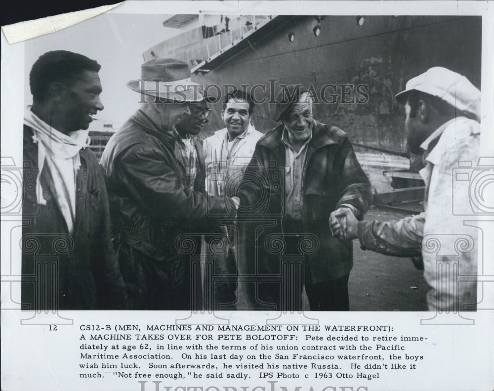 1963 Pete Bolotoff Retirement Pacific Maritime Association Seamen - Historic Images