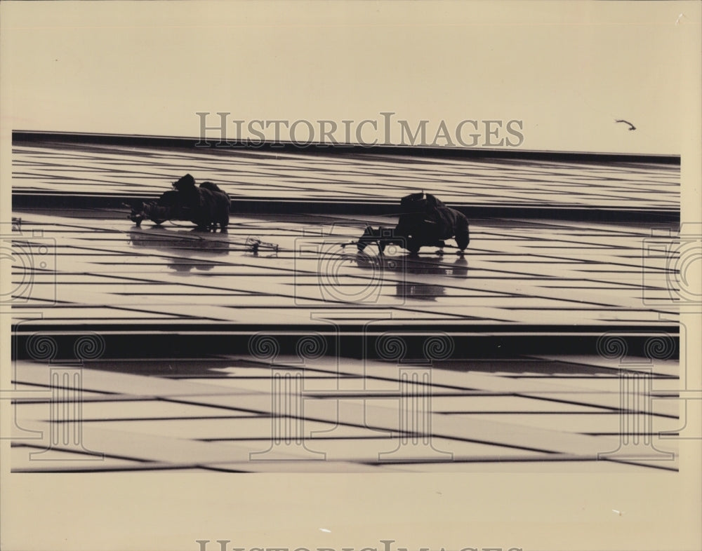 1992 Press Photo Climbers Descend Sears tower - Historic Images