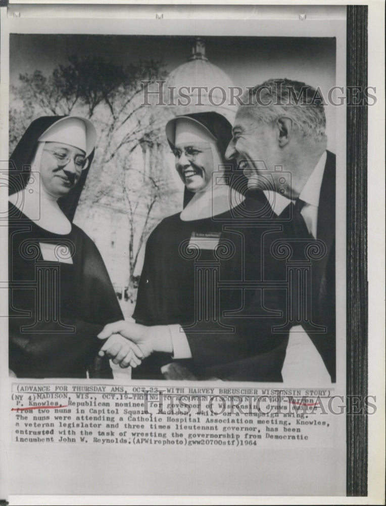 1964 Press Photo Warren Knowles Running Gov Wisconsin - Historic Images