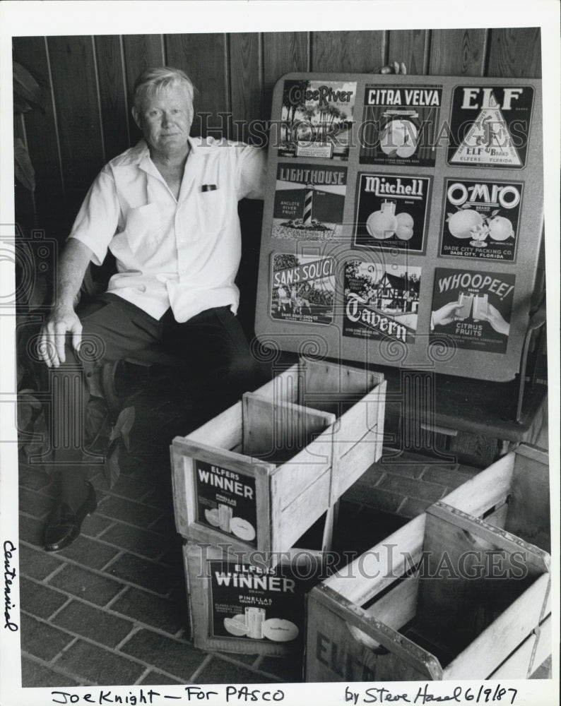 1987 Press Photo Joe Knight Former Citrus Grower - Historic Images