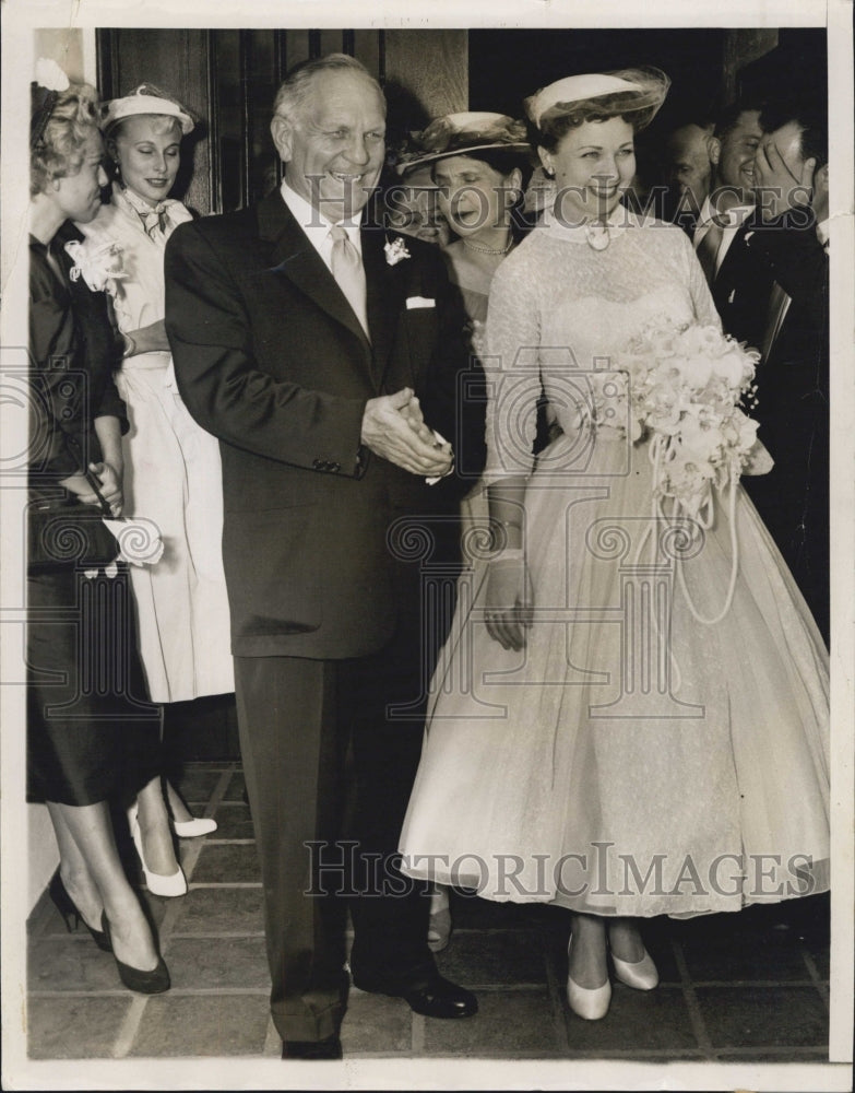 1954 California Governor Goodwin Knight Virginia Carlson Wedding - Historic Images