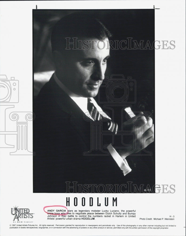 1997 Press Photo Andy Garcia Lucky Luciano Hoodlum United Artists - Historic Images