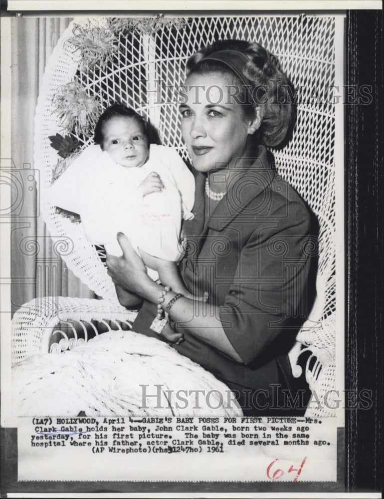 1961 Mrs Clark Gable & Son John-Historic Images