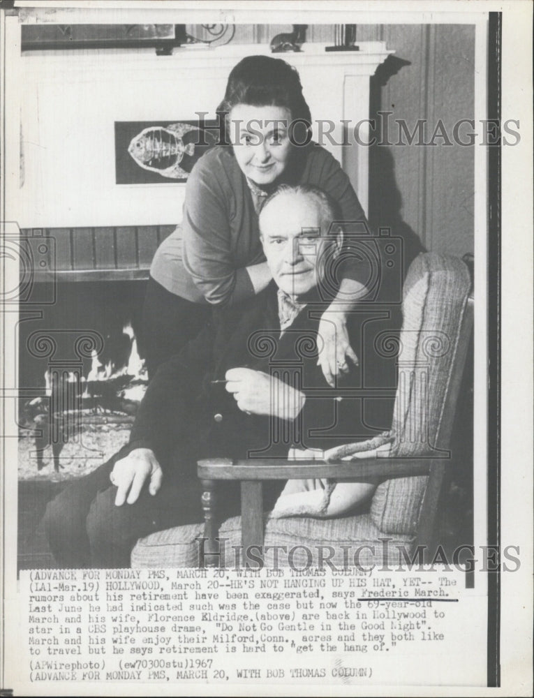1967 Frderic March Florence Eldridge "Do Not Go Gentle into That - Historic Images