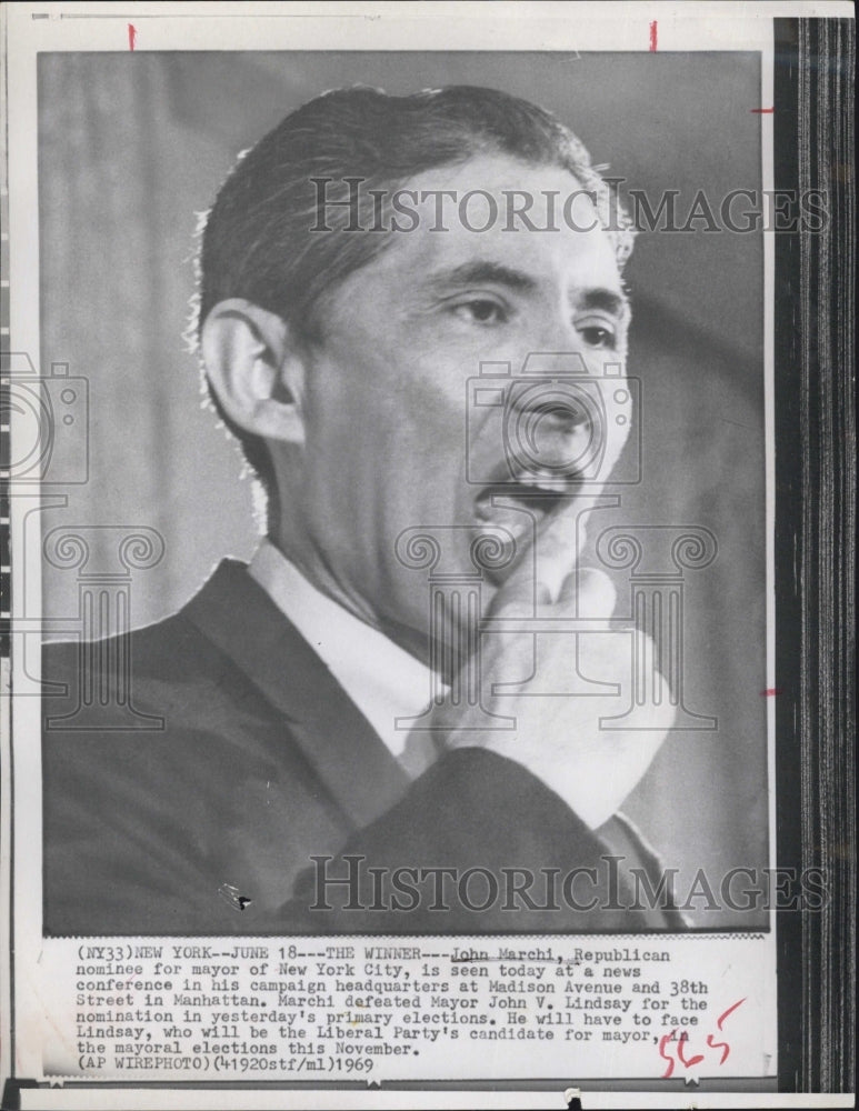 1969 John Marchi/Republican Nominee For Mayor New York City - Historic Images