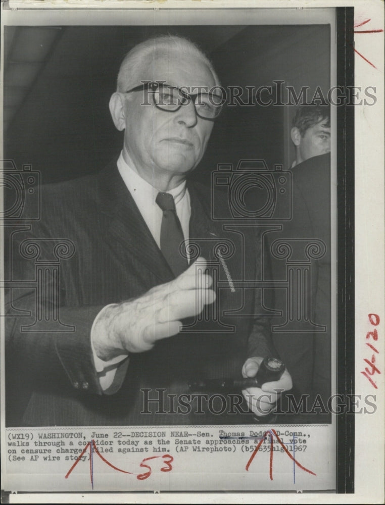 1967 Press Photo Senator Thomas Dodd Trial - Historic Images