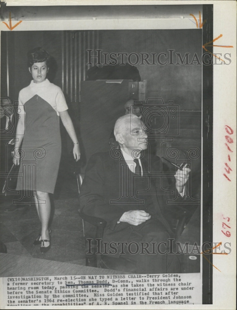 Press Photo Terry Golden Witness In Senator Thomas Dodd Financial Investigation - Historic Images