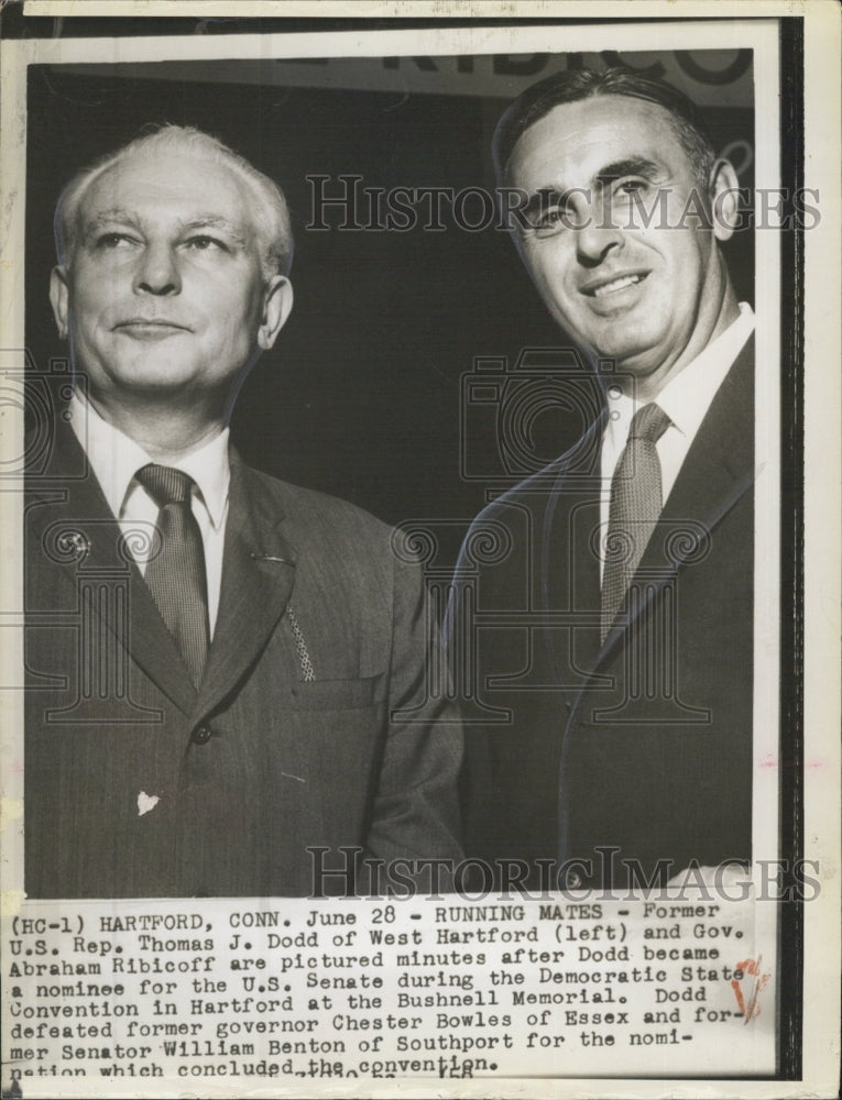 1958 Former Rep Thomas Dodd Governor Abraham Ribicoff - Historic Images