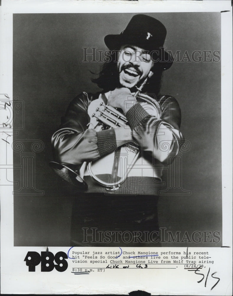 1978 Jazz Artist Chuck Mangione "Feels So Good" Wolf Trap - Historic Images