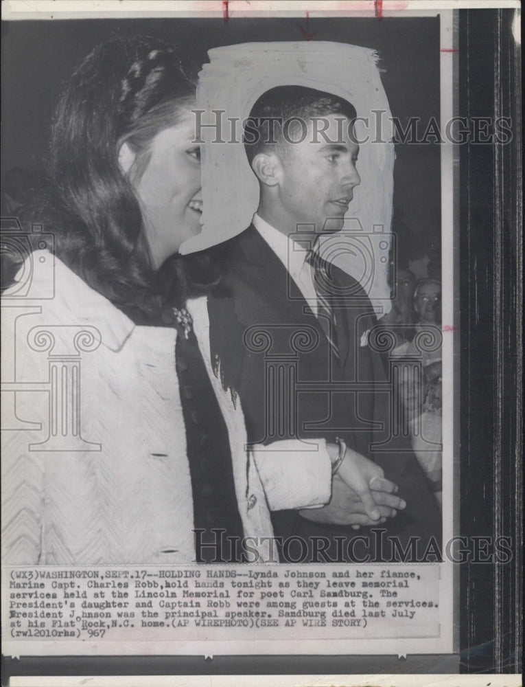 1967 Lynda Johnson Marine Capt Charles Robb Wedding - Historic Images