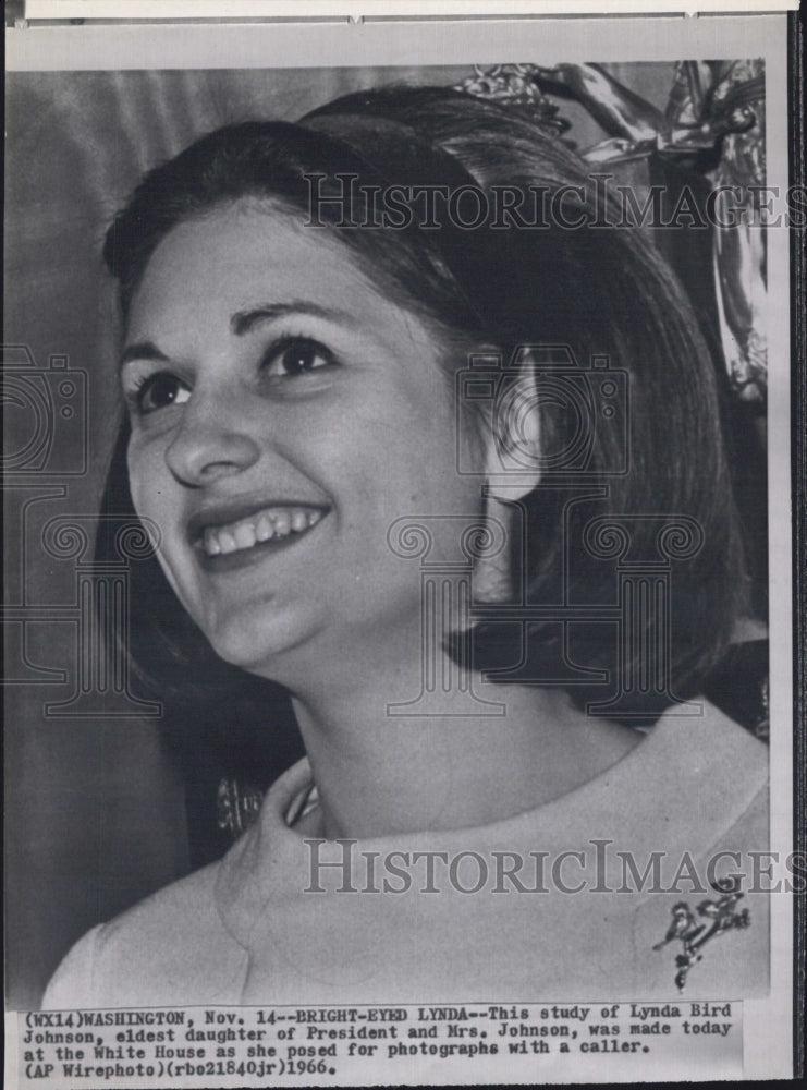 1966 Press Photo Lynda Bird Johnson at the White House - Historic Images