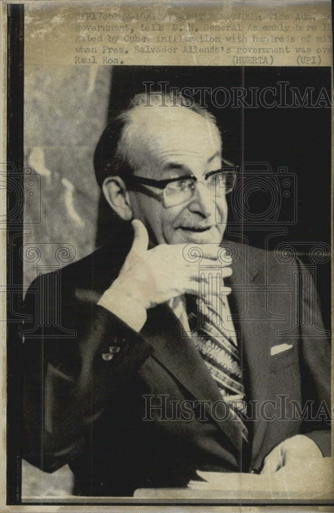 1973 Raul Roa Cuban Foreign Minister - Historic Images