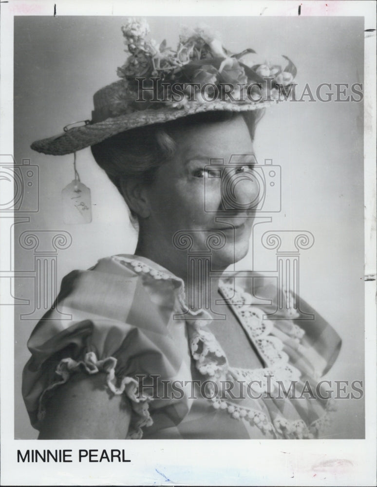 1984 Press Photo Grand Ole Opry Comedian Minnie Pearl Portrait - Historic Images