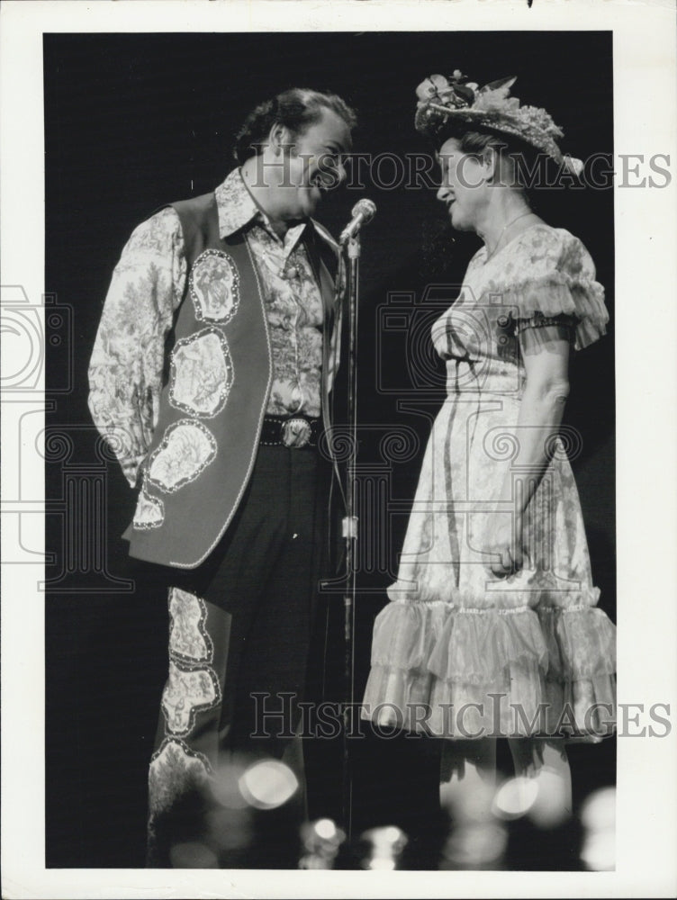 1975 Grand Ole Opry Performers Roy Clark Minnie Pearl - Historic Images