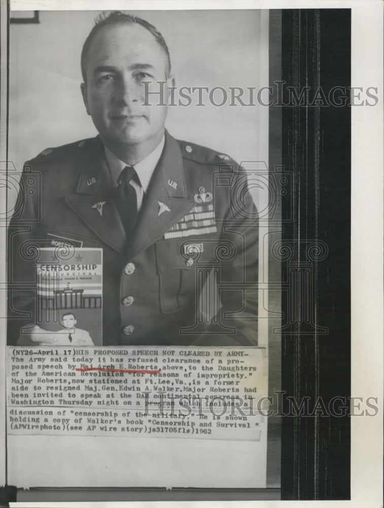 1962 Major Arch Roberts Refused Clearance For Daughters of American - Historic Images