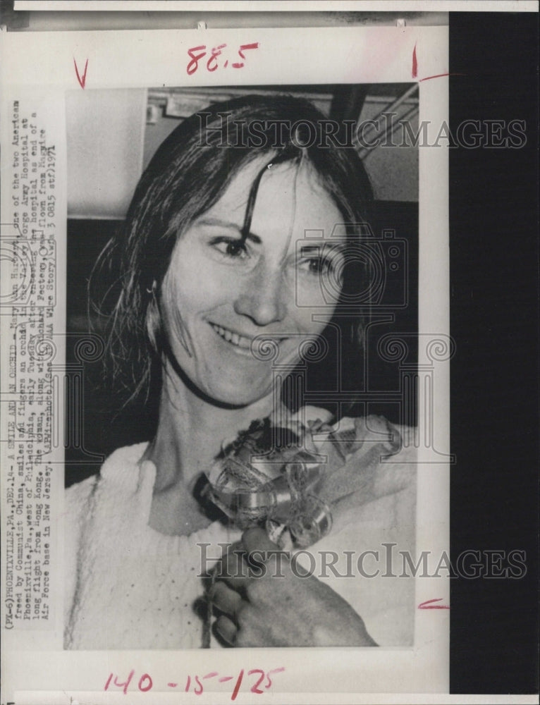 1971 Press Photo Mary Ann Harbert One of two American&#39;s freed by Communist China - Historic Images