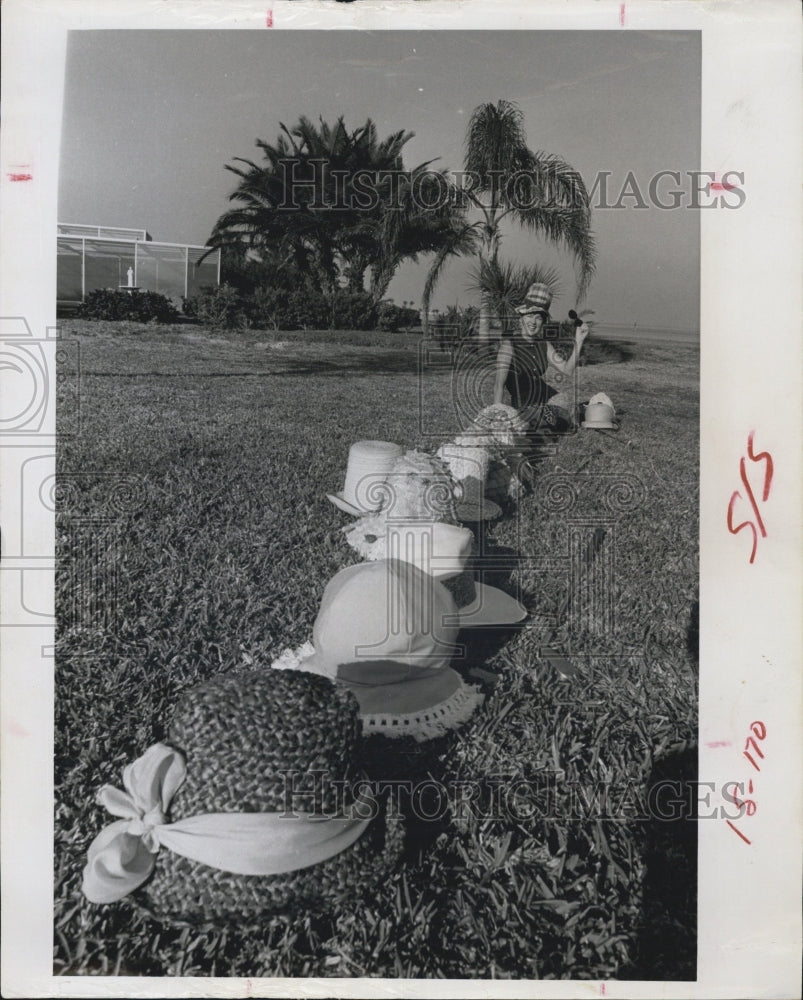 1966 Mrs. D.C. Wilkerson Collector of Golf Hats - Historic Images