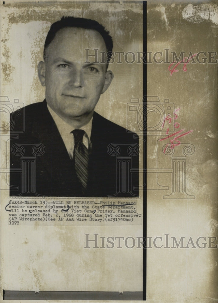 1973 Press Photo Philip Manhard Senior Career diplomat with State development - Historic Images