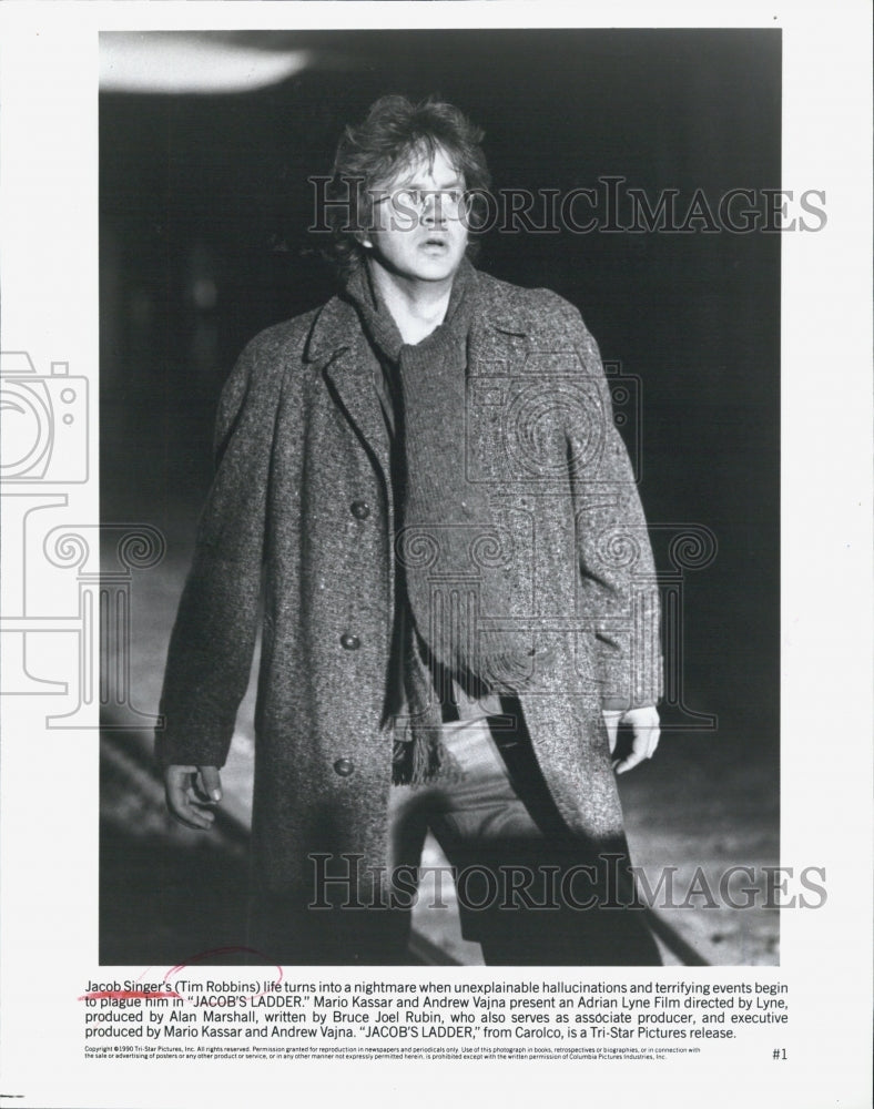 1990 Press Photo Tim Robbins,actor in Jacob&#39;s Ladder - Historic Images