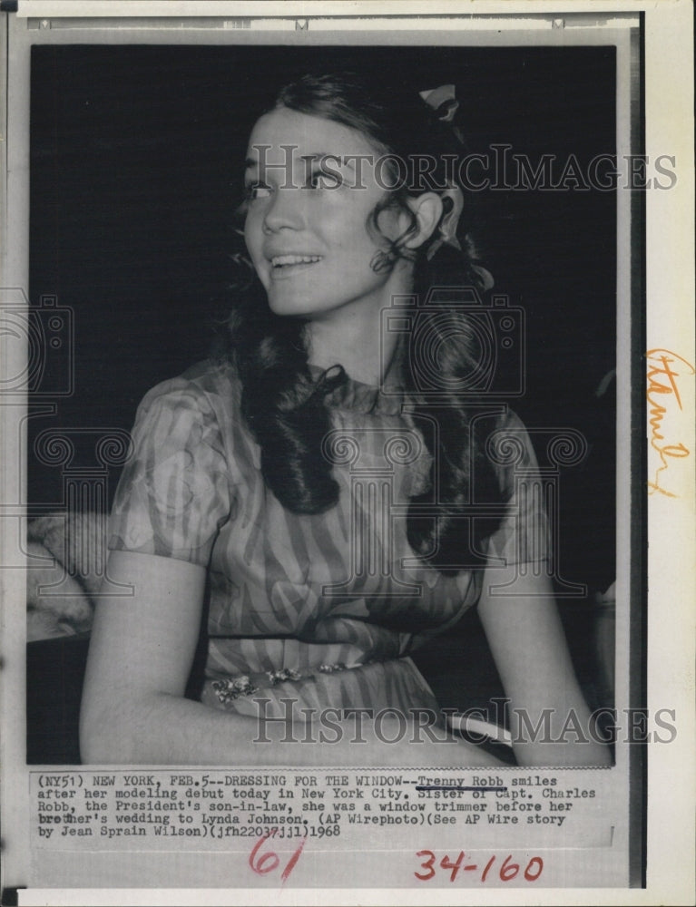 1968 Trenny Robb, sister of President's son-in-law Capt Charles Robb - Historic Images