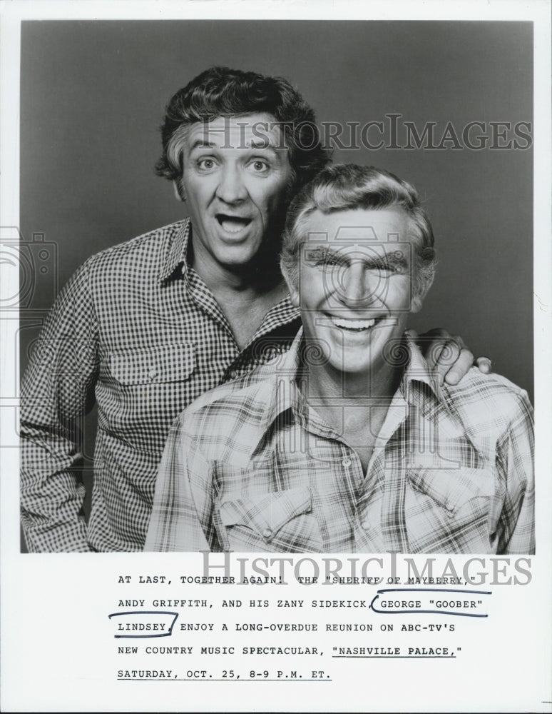 1980 Press Photo George Goober Lindsey "Nashville Palace" - Historic Images