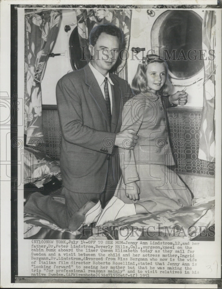 1951 Press Photo Jenny Ann Lindstrom Dr Peter Lindstrom - RSG58139 - Historic Images