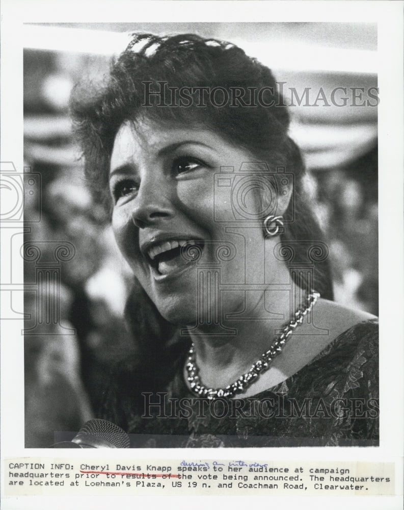 Press Photo Cheryl Davis Knapp During Press Interview - Historic Images