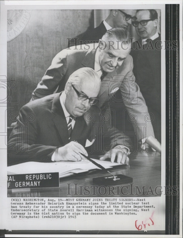 1963 West German Ambassador Heinrich Knappstein - Historic Images
