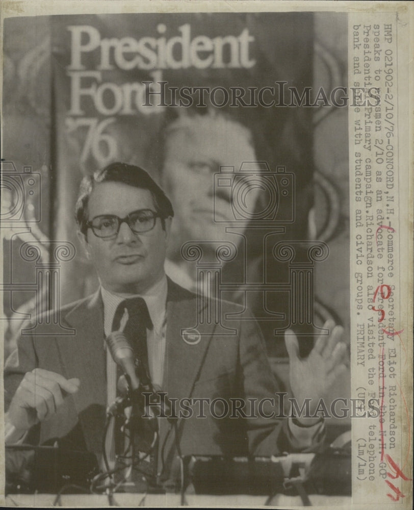 1976 Commerce Secratary Eliot Richardson - Historic Images