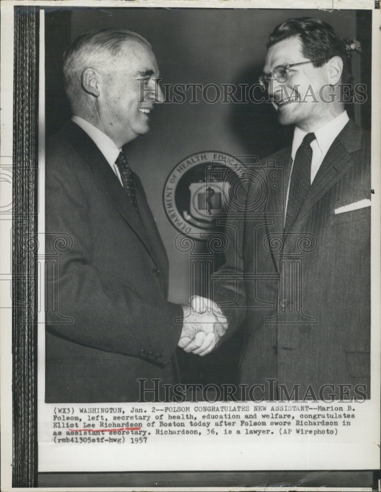 1957 Secretary of Welfare, Education and Health Elliot L. Richardson - Historic Images