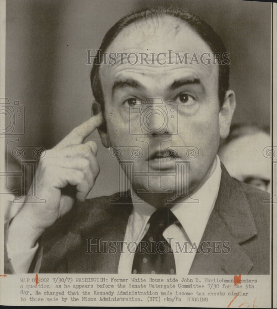 1973 Nixon Aide John D. Ehrlichman Senate Watergate Committee Trial - Historic Images