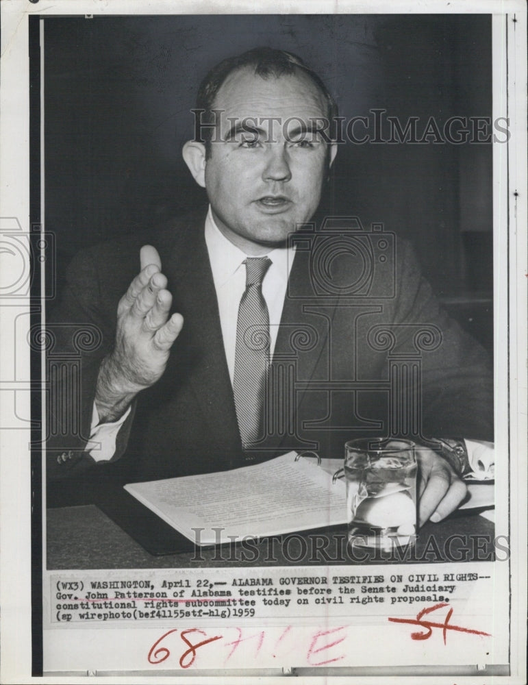 1959 Alabama Governor John Patterson Speaking Senate Subcommittee - Historic Images