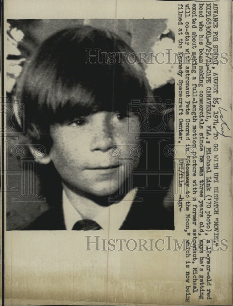 1974 Child Actor Michael Link "Stowaway to Moon" NBC TV "Julia" Star - Historic Images