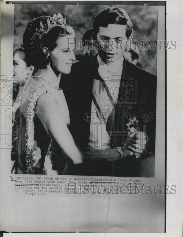 1967 Crown Prince Hans Adam dances with Queen Anne Marie - Historic Images