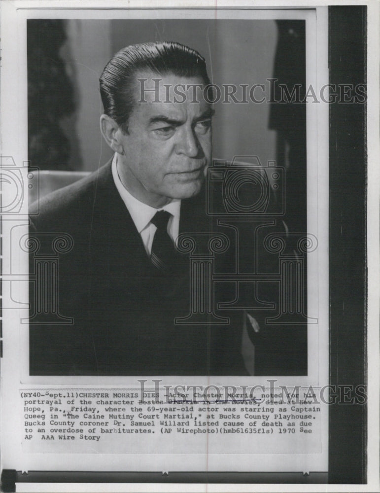1970 Chester Morris, dies - Historic Images